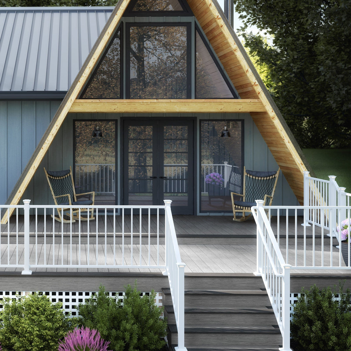 Deckorators ADA-Compliant 8-ft x 2-in Textured White Aluminum Deck Handrail Kit