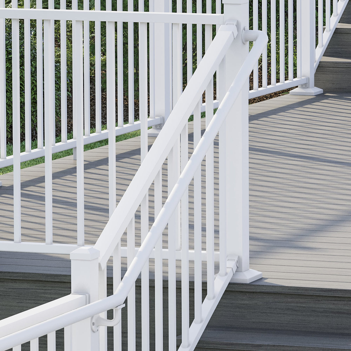 Deckorators ADA-Compliant 8-ft x 2-in Textured White Aluminum Deck Handrail Kit