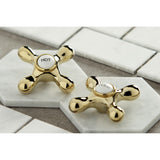 Elements of Design New Orleans Polished Brass 2-Handle Deck-Mount Bridge Kitchen Faucet with Side Sprayer