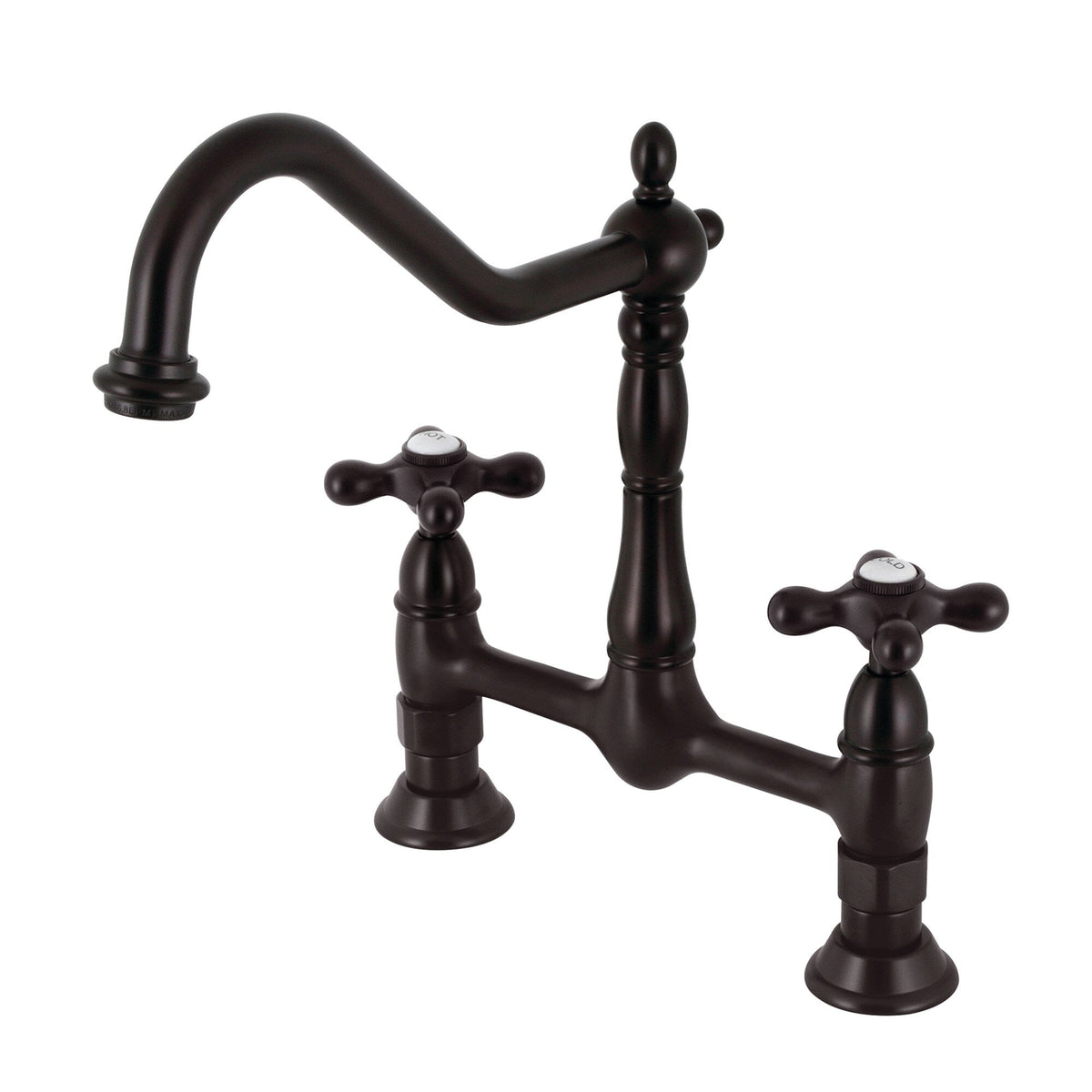 Elements of Design Oil-Rubbed Bronze 2-Handle Deck-Mount Bridge Kitchen Faucet