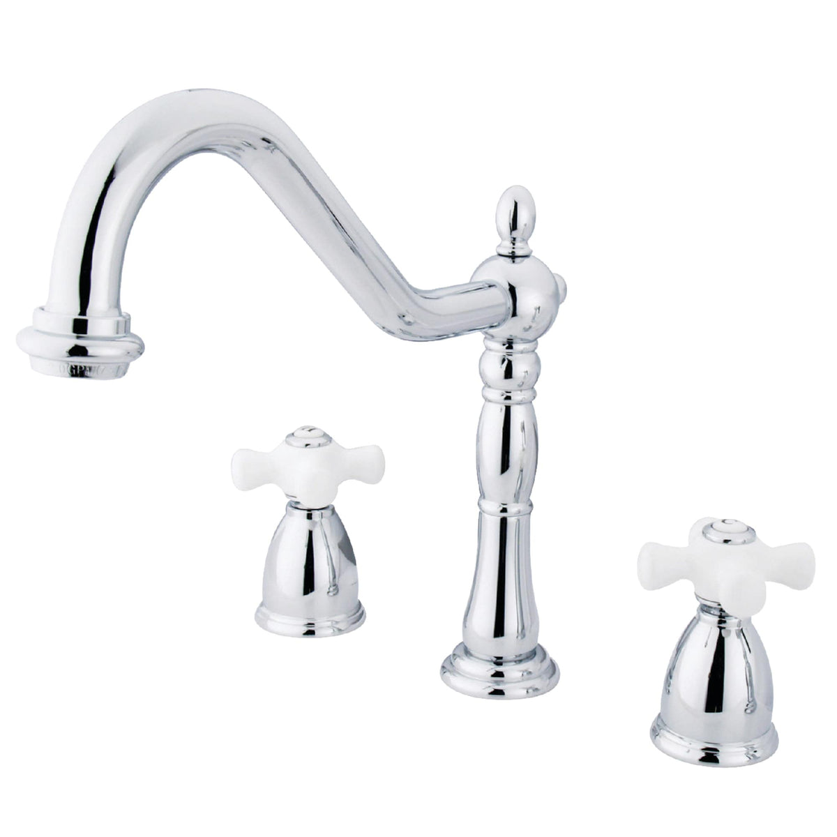 Elements of Design New Orleans Chrome 2-Handle Deck-Mount Bridge Kitchen Faucet