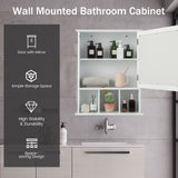 Forclover 19-in x 23.5-in Medicine Cabinet Bathroom Storage Wall Cabinet with Mirror in White