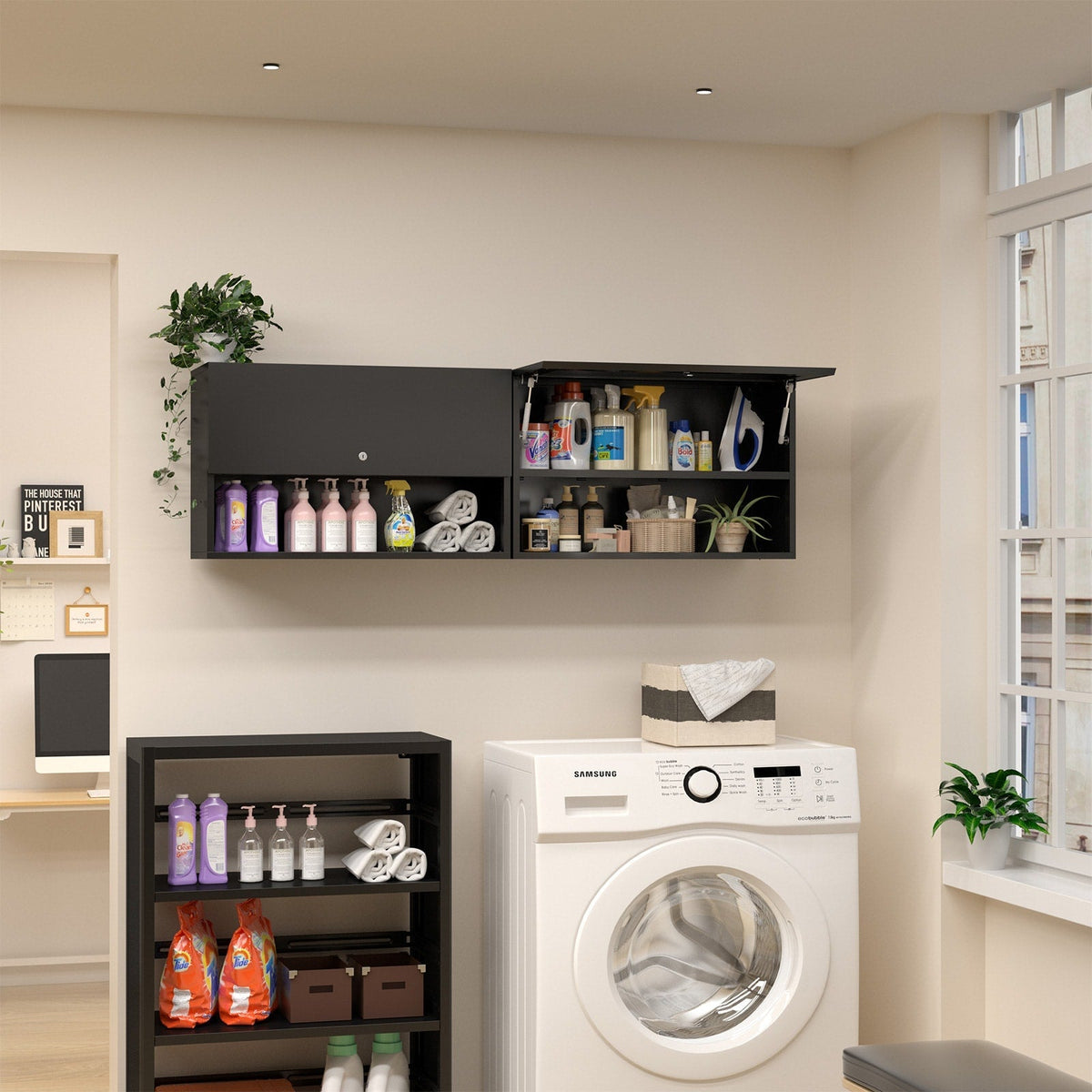 LTMATE 31.5-in W x 19.7-in H Steel Black Wall-mount Utility Storage Cabinet