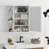 Forclover 26-in x 25-in Surface Mount White Mirrored Medicine Cabinet