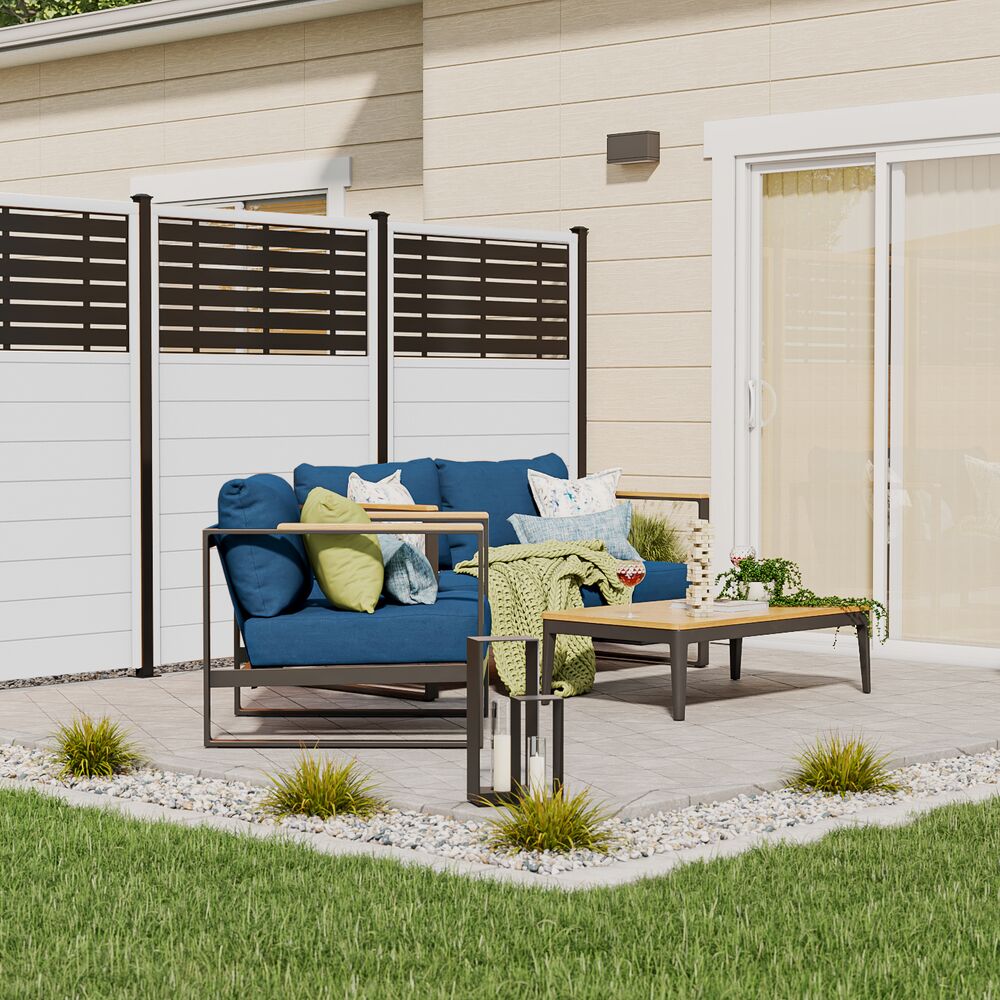 Freedom 6-ft H x 4-ft W White Vinyl Flat-top Fence Panel (Assembled)