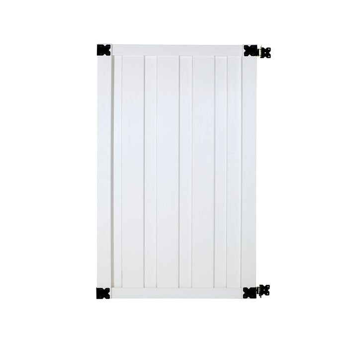 Outdoor Essentials North port 6-ft H x 4-ft W White Privacy Vinyl Flat-top Fence Gate Kit (Unassembled)