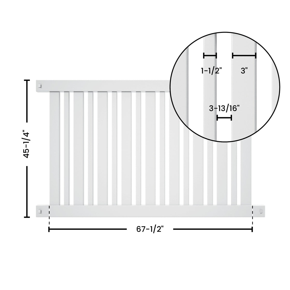 Outdoor Essentials Evanston 4-ft H x 6-ft W White Vinyl Flat-top Fence Panel (Unassembled)