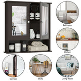 Forclover 22-in x 23-in Surface Mount Brown Mirrored Soft Close Medicine Cabinet