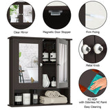 Forclover 22-in x 23-in Surface Mount Brown Mirrored Soft Close Medicine Cabinet
