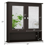 Forclover 22-in x 23-in Surface Mount Brown Mirrored Soft Close Medicine Cabinet