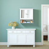 Forclover 22-in x 23-in Surface Mount White Mirrored Soft Close Medicine Cabinet