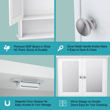 Forclover 22-in x 23-in Surface Mount White Mirrored Soft Close Medicine Cabinet