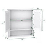 Forclover 22-in x 23-in Surface Mount White Mirrored Soft Close Medicine Cabinet
