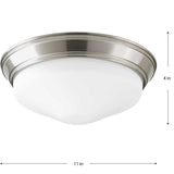 Progress Lighting LED Flush Mount 11-in Brushed Nickel Integrated LED, 3000K, 90 CRI