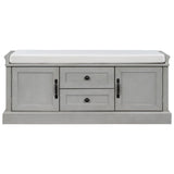 GZMR Storage Bench with 2 Drawers and 2 Cabinets Modern Gray Storage Bench with Storage 42.5-in x 15.1-in x 17.5-in