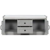 GZMR Storage Bench with 2 Drawers and 2 Cabinets Modern Gray Storage Bench with Storage 42.5-in x 15.1-in x 17.5-in