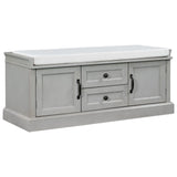 GZMR Storage Bench with 2 Drawers and 2 Cabinets Modern Gray Storage Bench with Storage 42.5-in x 15.1-in x 17.5-in