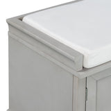 GZMR Storage Bench with 2 Drawers and 2 Cabinets Modern Gray Storage Bench with Storage 42.5-in x 15.1-in x 17.5-in