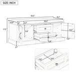 GZMR Storage Bench with 2 Drawers and 2 Cabinets Modern Gray Storage Bench with Storage 42.5-in x 15.1-in x 17.5-in
