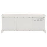 GZMR Storage Bench with 2 Drawers and 2 Cabinets Modern White Storage Bench with Storage 42.5-in x 15.1-in x 17.5-in