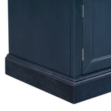 GZMR Storage Bench with 2 Drawers and 2 Cabinets Modern Navy Blue Storage Bench with Storage 42.5-in x 15.1-in x 17.5-in