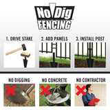 YARDLINK Grand Ambrose XL 3-ft H x 4-1/2-ft W Black Powder Coated Steel No Dig Flat-top No Dig Decorative Fence Panel