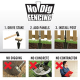 YARDLINK 2.83-ft x 3.6-ft Brown Dog Ear Spaced Picket No Dig Wood Fence Gate