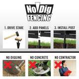 YARDLINK 3.8-ft x 3.5-ft Black Flat-top Board-on-board No Dig Decorative Wood Fence Gate