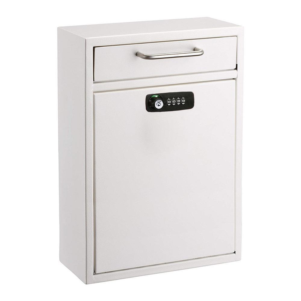 Blue Large Drop Box Wall Mounted Locking Mail Box with Key and Combination lock - Super Arbor