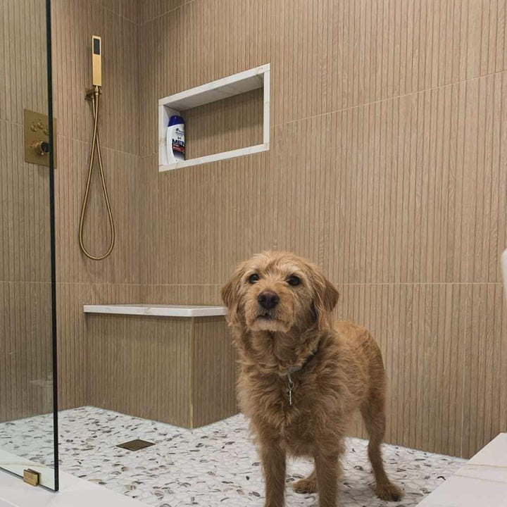 The Tile Life Marqueterie Beige 24-in x 48-in Matte Porcelain Wood look Floor and Wall Tile product image