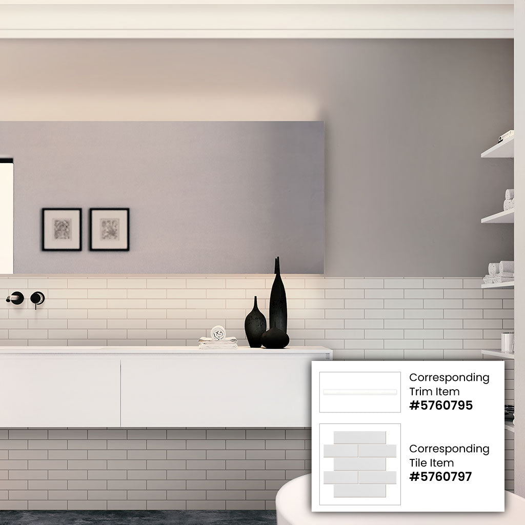 Apollo Tile Arte 10-Pack White 1-in x 8-in Ceramic Pencil Tile (0.3-sq. ft/ Carton)