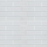 Elida Ceramica 2-in x 6-in Super White Glass 12-in x 12-in Glossy Brick Mosaic Wall Tile