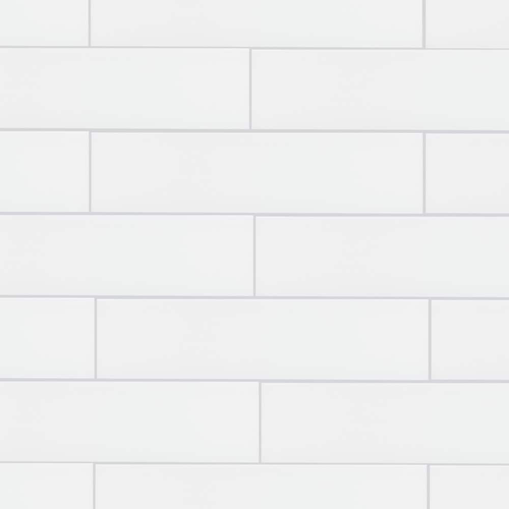 Elida Ceramica 3x12 Super White Glossy Glass Subway Wall Tile, 3-in x 12-in