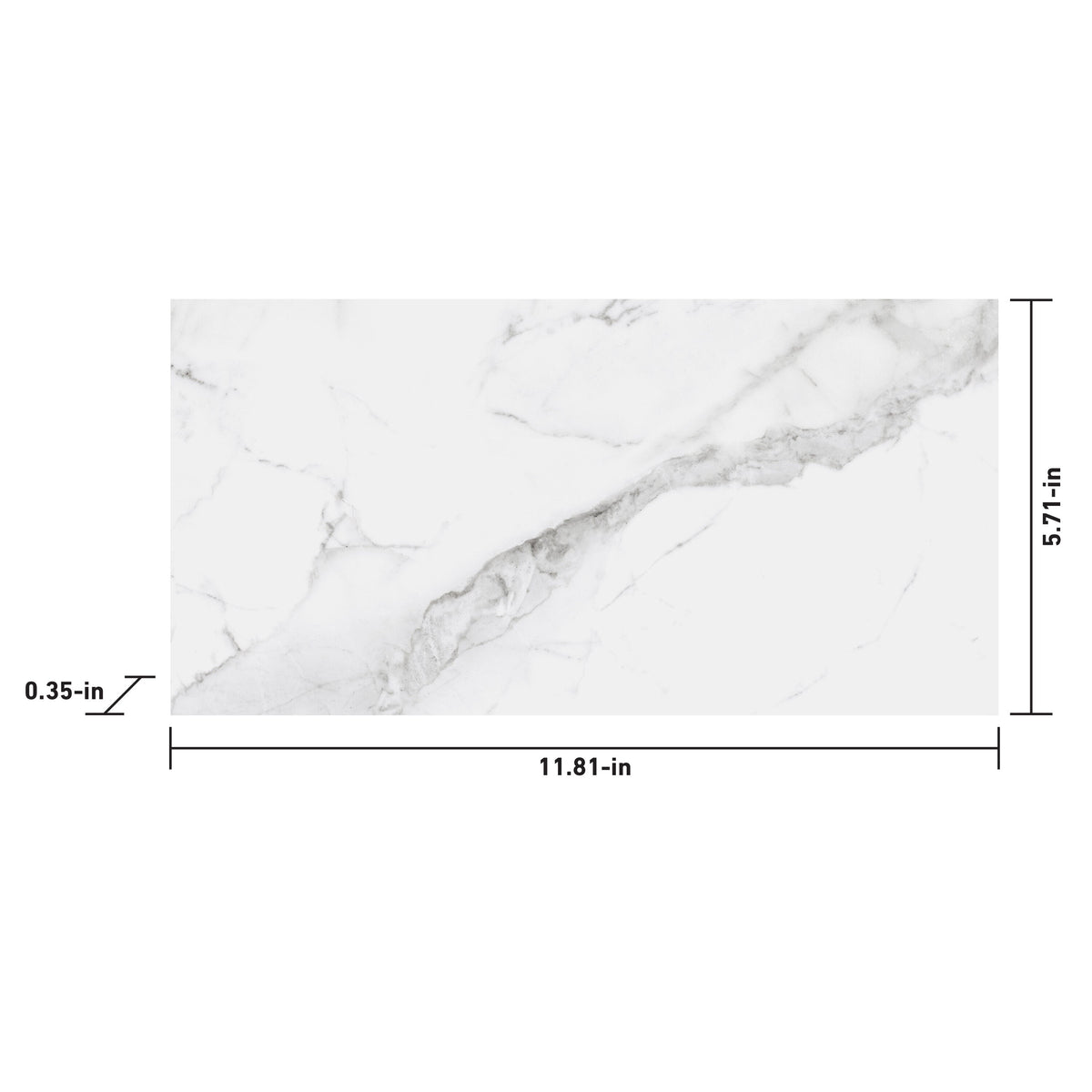 Satori Regent Statuario 6-in x 12-in Polished Porcelain Marble Look Floor and Wall Tile (0.47-sq. ft/ Piece)