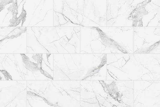 Satori Regent Statuario 6-in x 12-in Polished Porcelain Marble Look Floor and Wall Tile (0.47-sq. ft/ Piece)