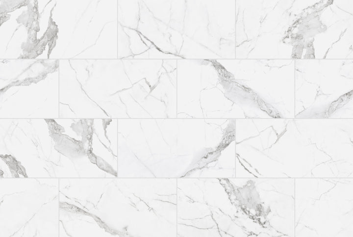 Satori Regent Statuario 6-in x 12-in Polished Porcelain Marble Look Floor and Wall Tile (0.47-sq. ft/ Piece)