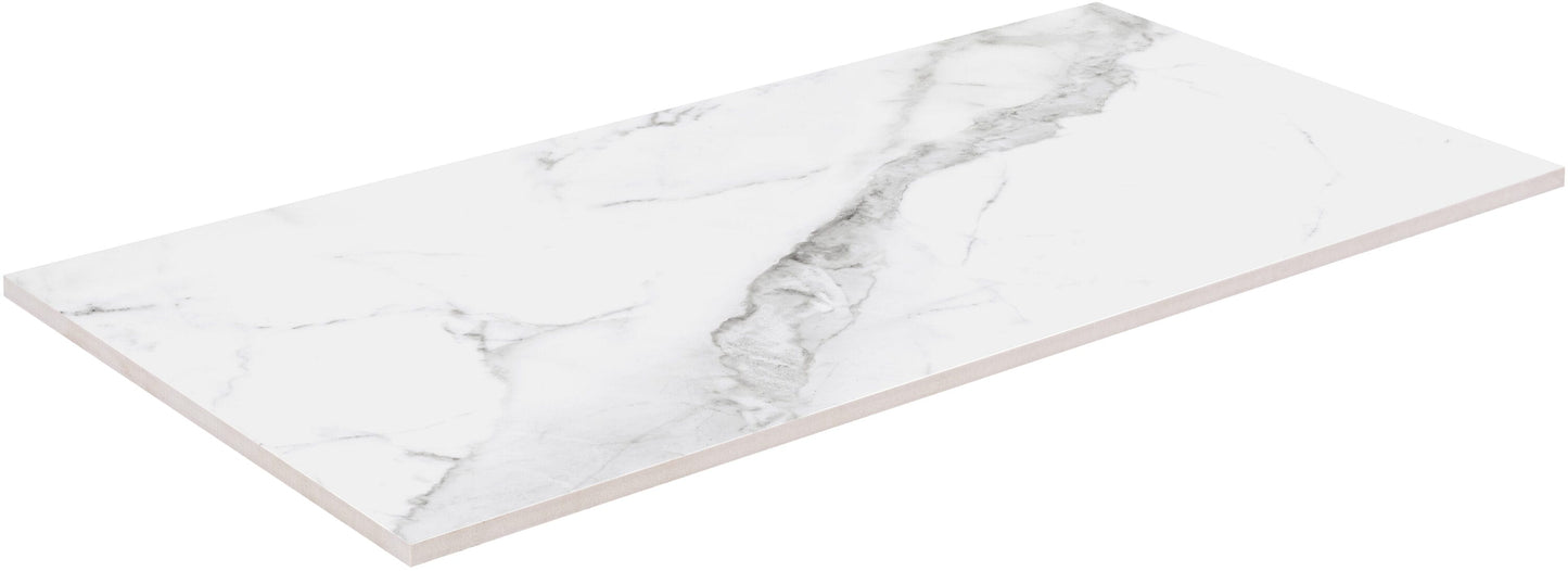 Satori Regent Statuario 6-in x 12-in Polished Porcelain Marble Look Floor and Wall Tile (0.47-sq. ft/ Piece)