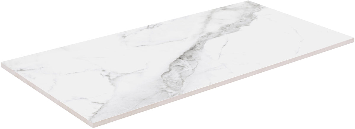 Regent Statuario 6-in x 12-in Polished Porcelain Marble Look Floor and Wall Tile (10.3-sq ft/Carton)