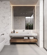Satori Regent Statuario 6-in x 12-in Polished Porcelain Marble Look Floor and Wall Tile (0.47-sq. ft/ Piece)
