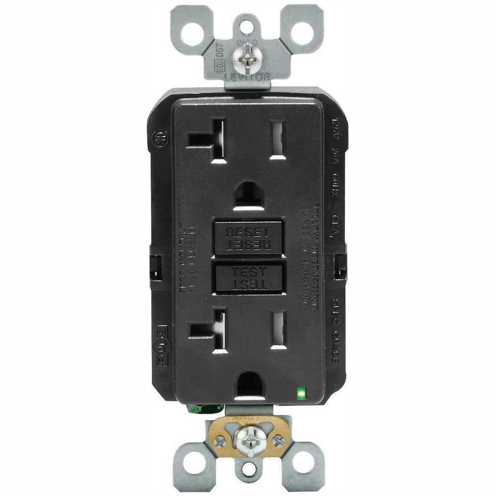 20 Amp 125-Volt Duplex SmarTest Self-Test SmartlockPro Tamper Resistant GFCI Outlet, Light Almond - Super Arbor