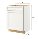 allen + roth McKeller 24-in W x 34.5-in H x 24-in D Linen 1-Drawer Base Fully Assembled Cabinet (Flat Panel Shaker Style)