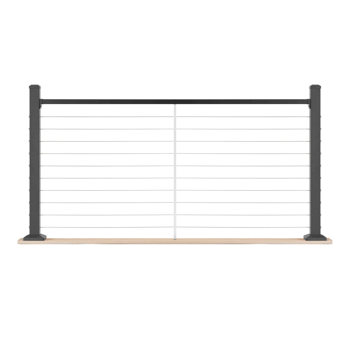 Deckorators Contemporary Cable 2.5-in x 2.5-in x 3-1/4-ft Aluminum Deck Line Post