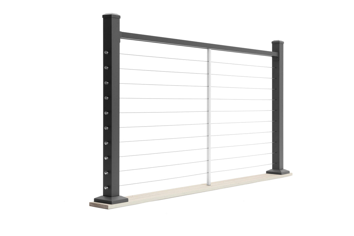Deckorators Contemporary Cable 2.5-in x 2.5-in x 3-1/4-ft Aluminum Deck Line Post