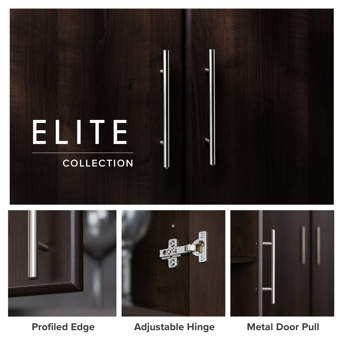 Prepac Elite 32-in W x 65-in H Wood Composite Espresso Freestanding Utility Storage Cabinet