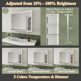 ExBrite Luvia 40-in x 32-in Lighted LED Fog Free Surface/Recessed Mount Silver Mirrored Soft Close Medicine Cabinet with Outlet