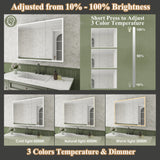 ExBrite Luvia 48-in x 36-in Lighted LED Fog Free Surface/Recessed Mount Silver Mirrored Soft Close Medicine Cabinet with Outlet