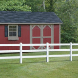 Outdoor Essentials Ranch 3-Rail 7-ft H x 5-in W White Vinyl Line Fence Post (Unassembled)