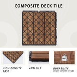 Maocao Hoom 12-in x 12-in Brown Prefinished Pressure Treated Wood Deck Tile (10-sq ft)