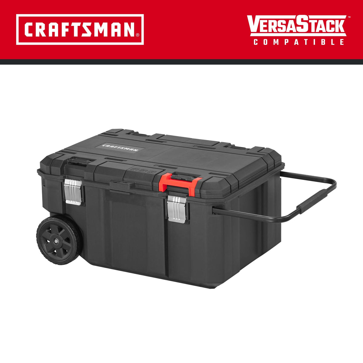 CRAFTSMAN VERSASTACK 30.4-in Black Polypropylene Rolling Lockable Tool Box