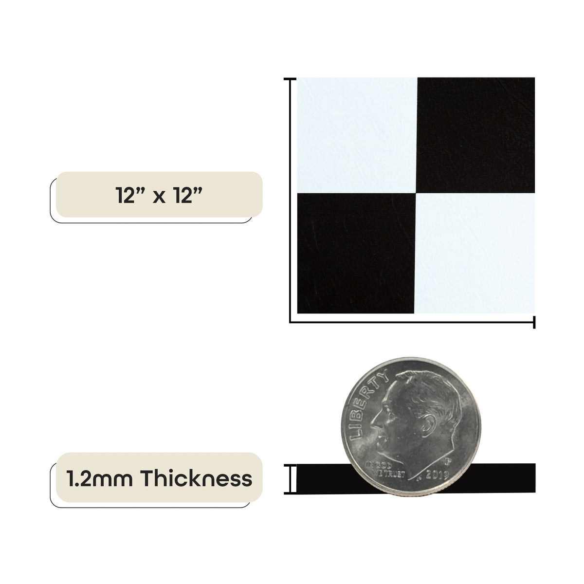 ACHIM Tivoli Black and White 12 in. x 12 in. Peel-and-Stick Checkered Vinyl Tile, 45 sq. ft./Case